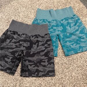 NVGTN Charcoal and Teal Camouflage Shorts (2)